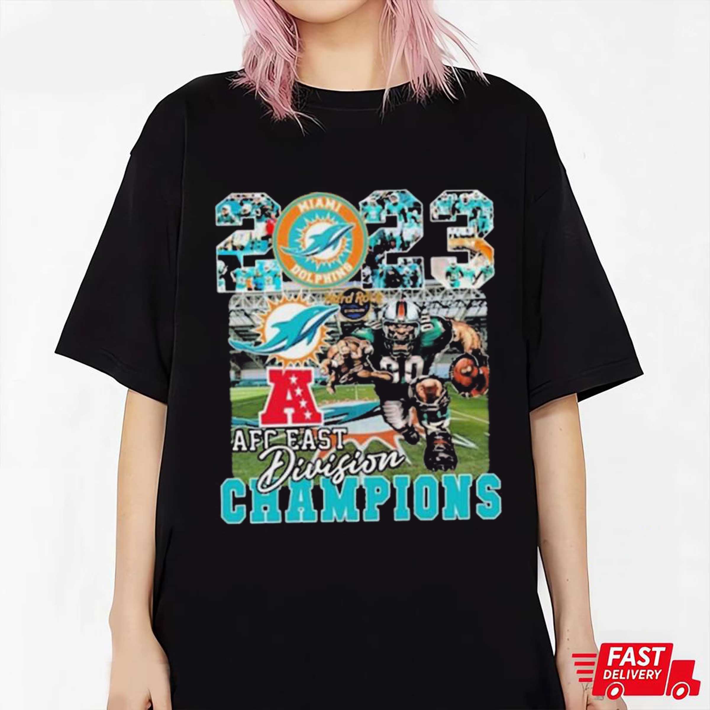 Miami Dolphins Mascot 2023 AFC East Division Champions Shirt Sweatshirt Hoodie NFL Shirt