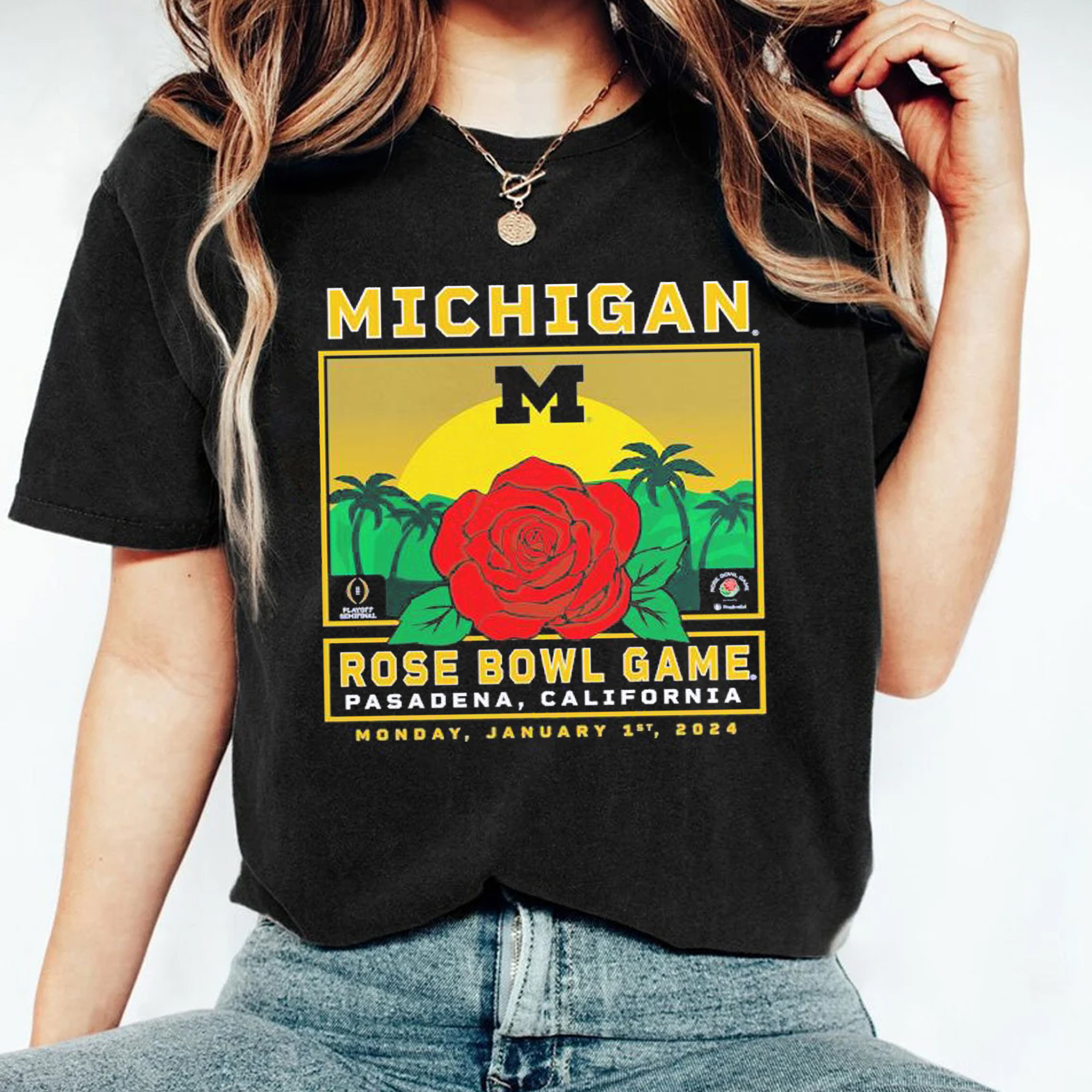 Michigan Wolverines College Football Playoff 2024 Rose Bowl Shirt Fan Gift