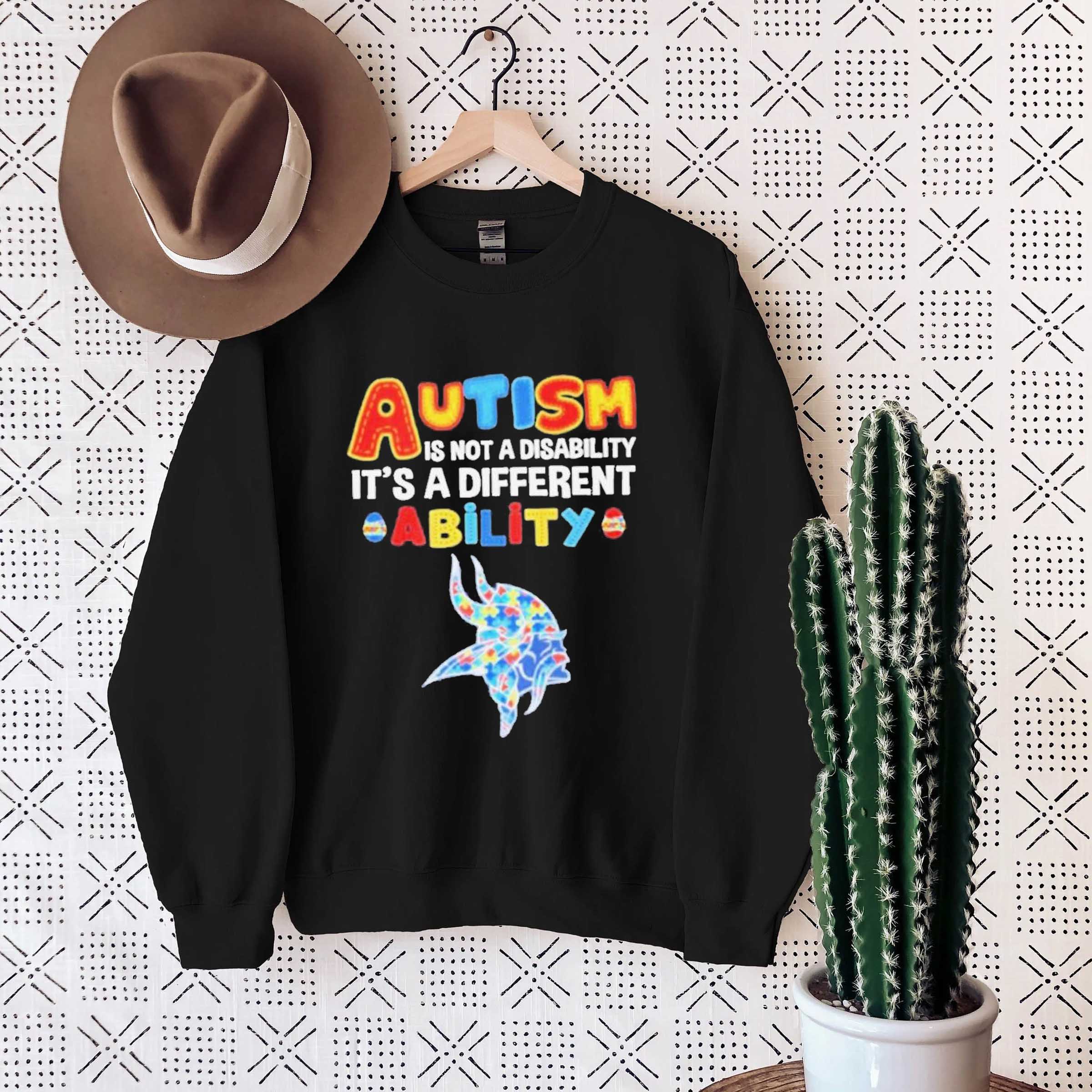Minnesota Vikings Autism Is Not A Disability 2024 Logo Sweatshirt, Shirt, Hoodie