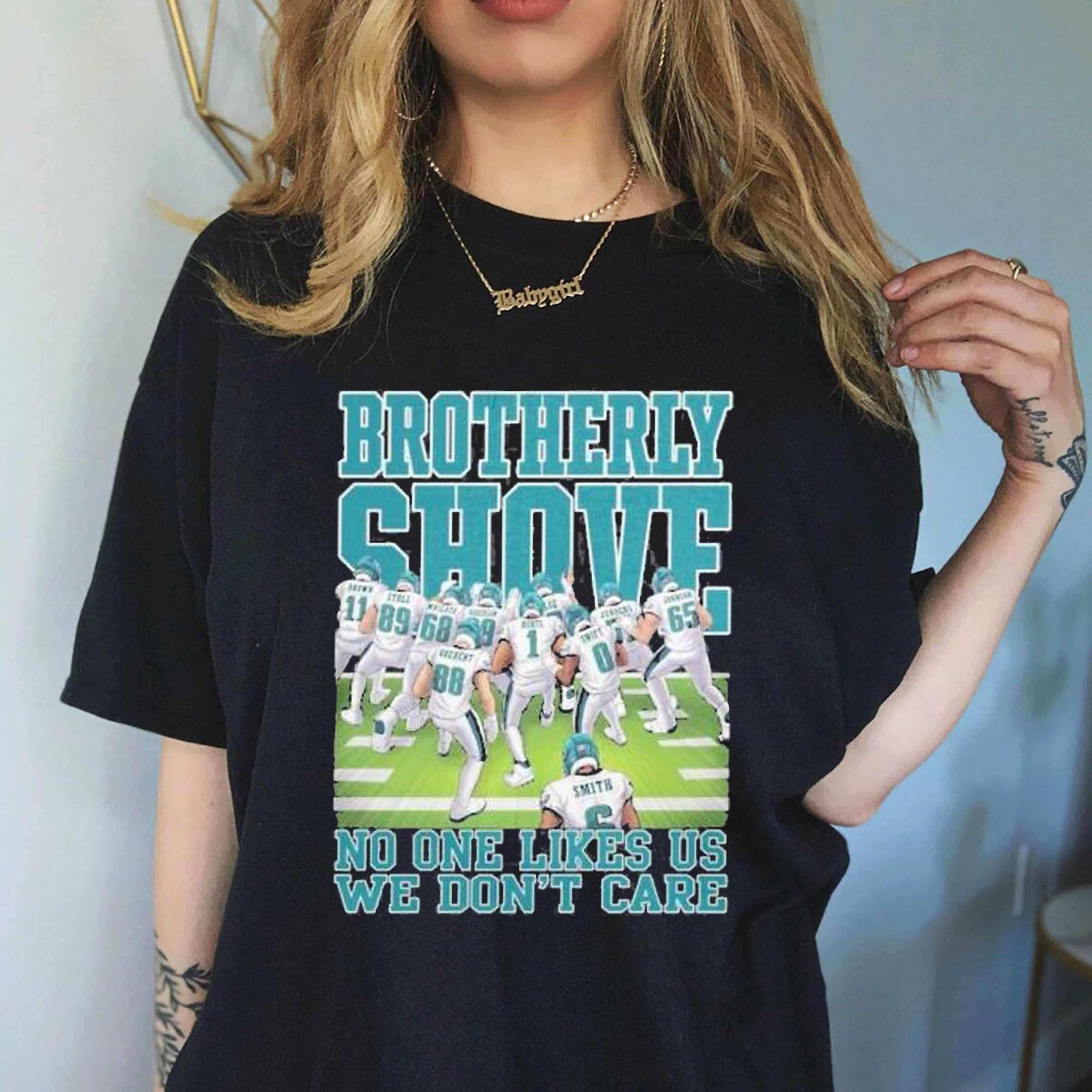 Official Brotherly Shove No One Likes Us We Don’t Care Philadelphia Eagles T-Shirt, Sweatshirt, Hoodie