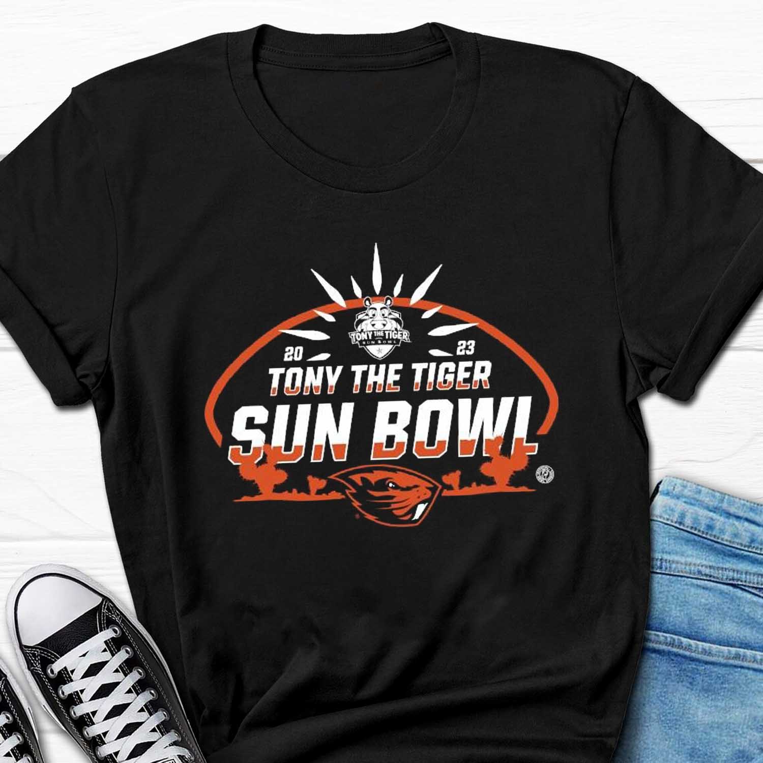 Official Oregon State Beavers 2023 Tony the Tiger Sun Bowl Graphic Shirt, Sweatshirt, Hoodie Shirt