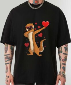 Otters Funny Dab Dance Valentine Day Sea Otter Lover T-Shirt, Sweatshirt, Hoodie