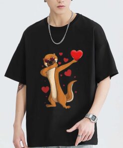 Otters Funny Dab Dance Valentine Day Sea Otter Lover T-Shirt, Sweatshirt, Hoodie