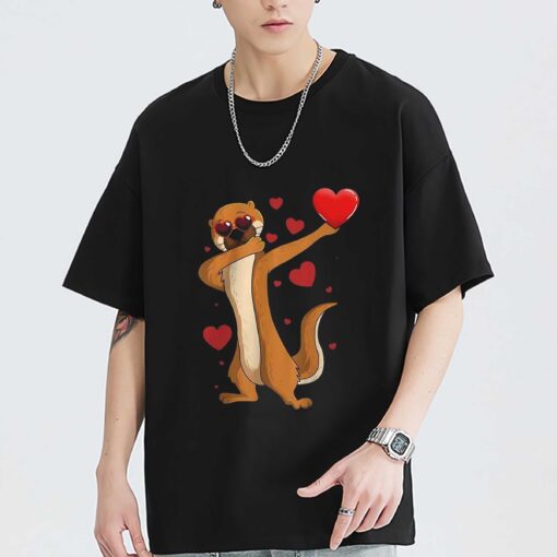 Otters Funny Dab Dance Valentine Day Sea Otter Lover T-Shirt, Sweatshirt, Hoodie