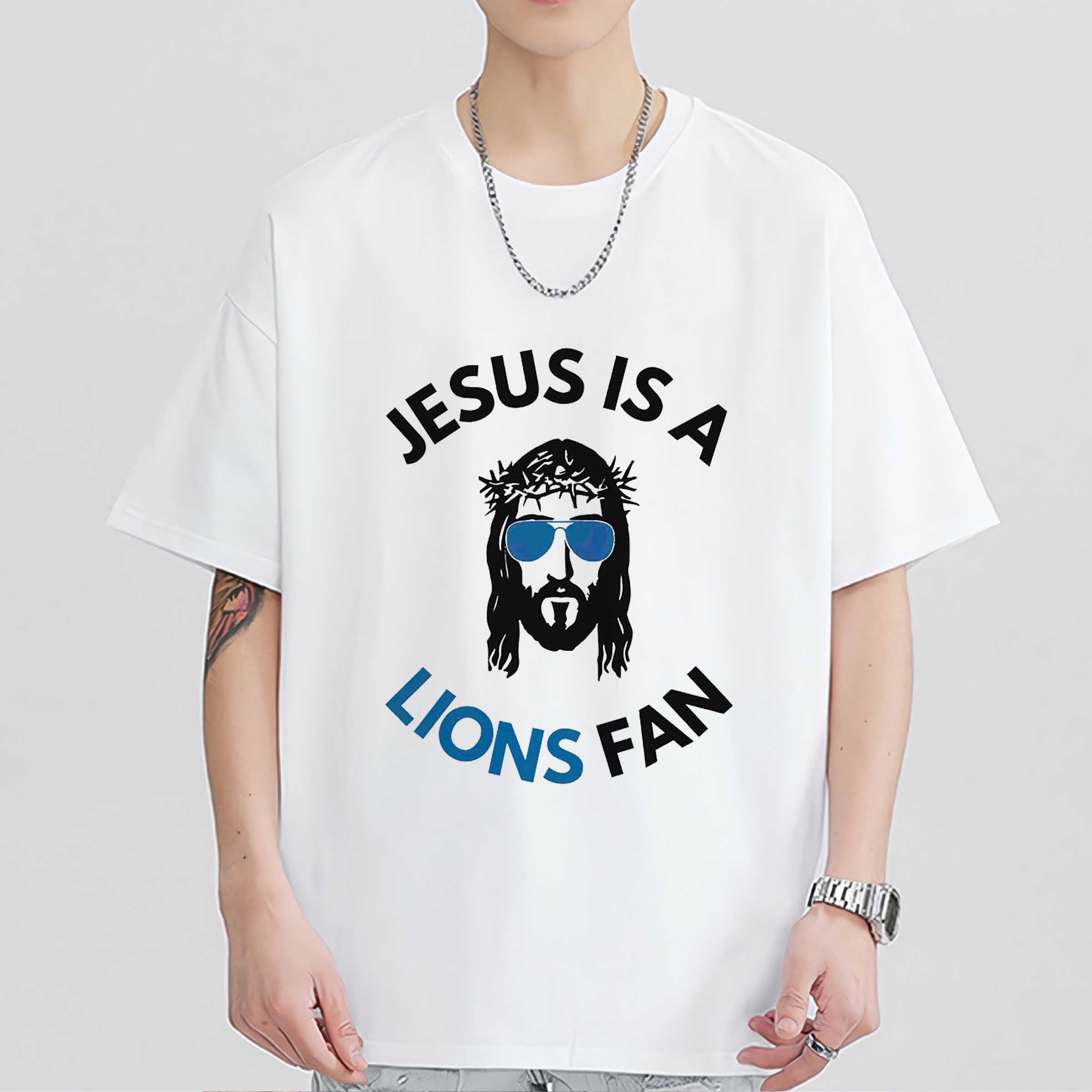 Premium Detroit Lions Jesus Is A Lions Fan Shirt Sweatshirt Hoodie