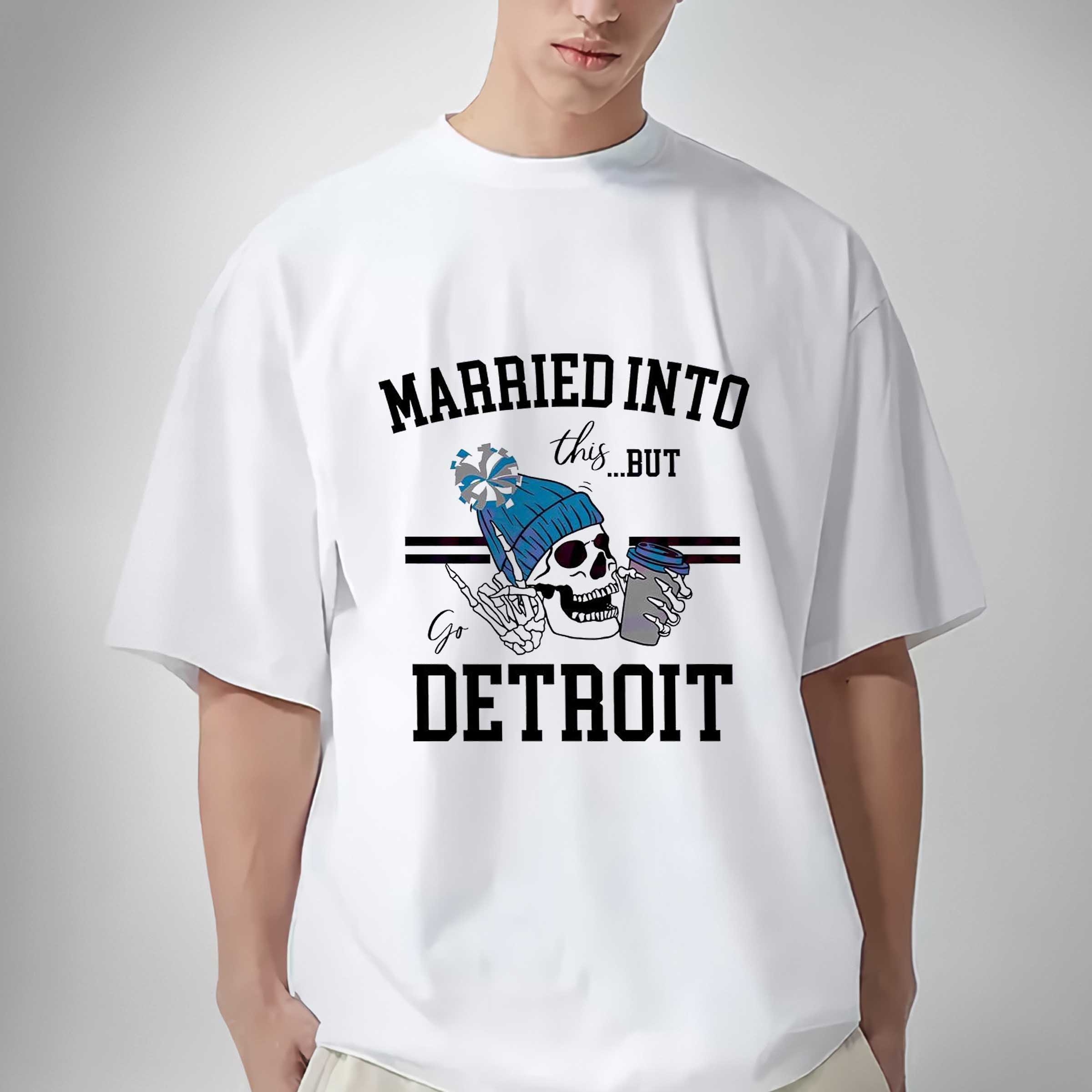 Premium Skeleton married into this but go Detroit Lions shirt sweatshirt hoodie