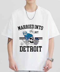 Premium Skeleton married into this but go Detroit Lions shirt sweatshirt hoodie