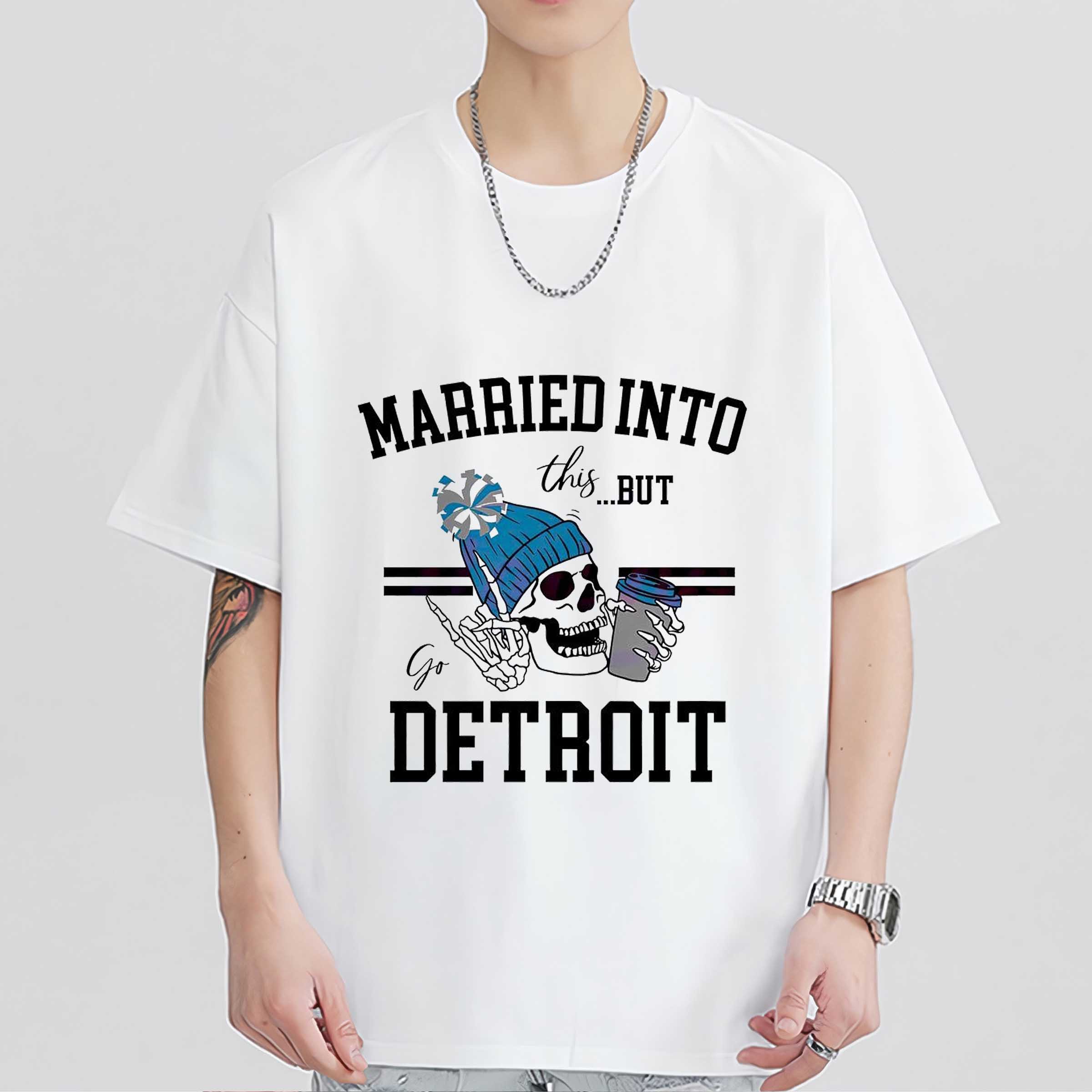 Premium Skeleton married into this but go Detroit Lions shirt sweatshirt hoodie