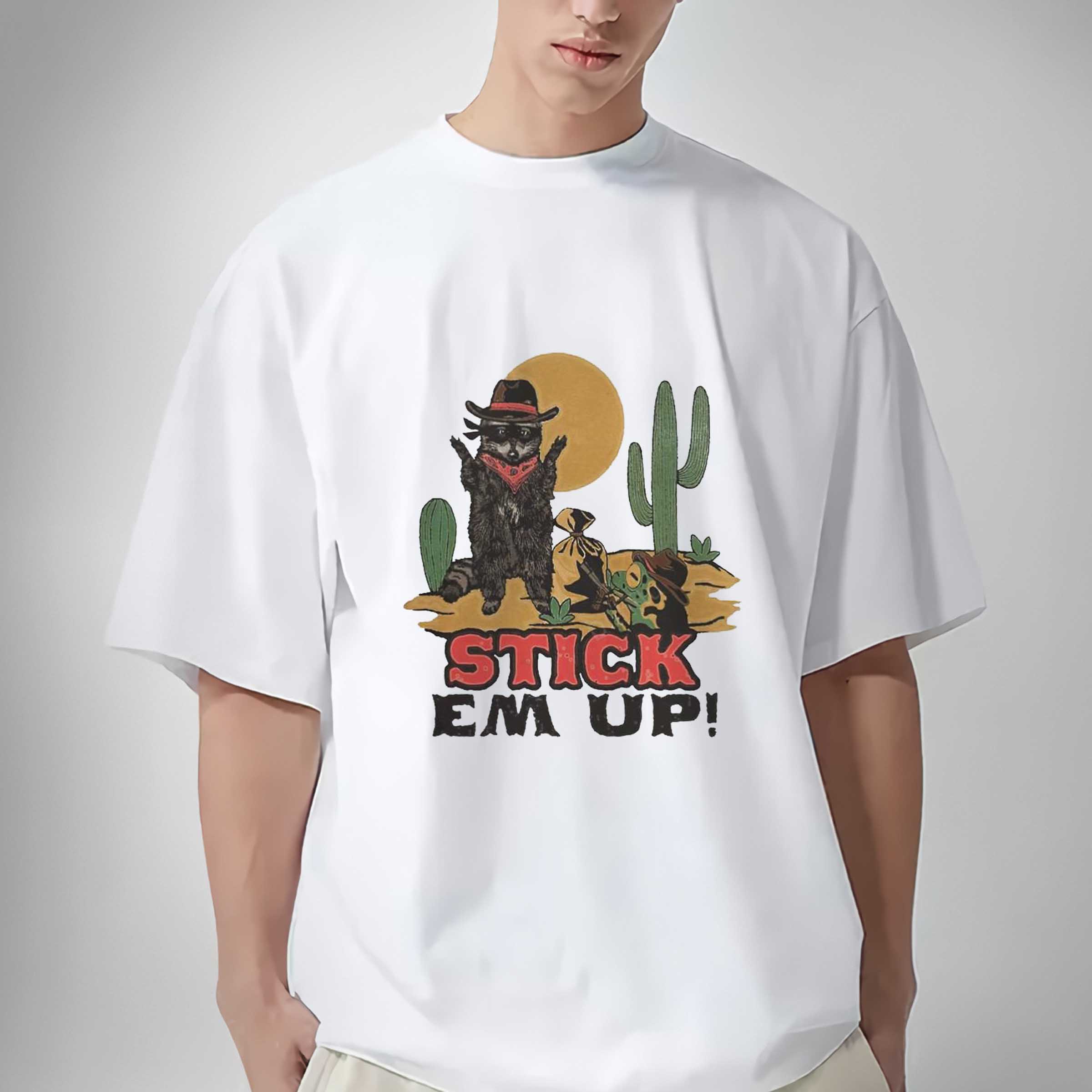 Raccoon Cowboys Stick Em Up T-shirt Sweatshirt Hoodie