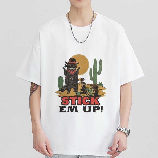 Raccoon Cowboys Stick Em Up T-shirt Sweatshirt Hoodie