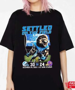 Settled On The Field Detroit Lions 30-24 Minnesota Viking Shirt Sweatshirt Hoodie