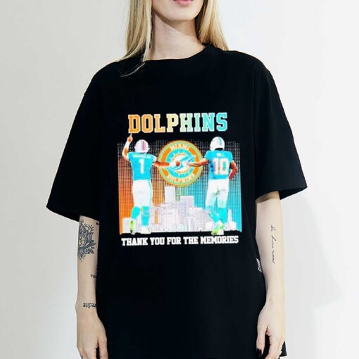 Skyline Miami Dolphins Tua Tagovailoa And Tyreek Hill Thank You For The Memories T-Shirt, Sweatshirt, Hoodie Shirt