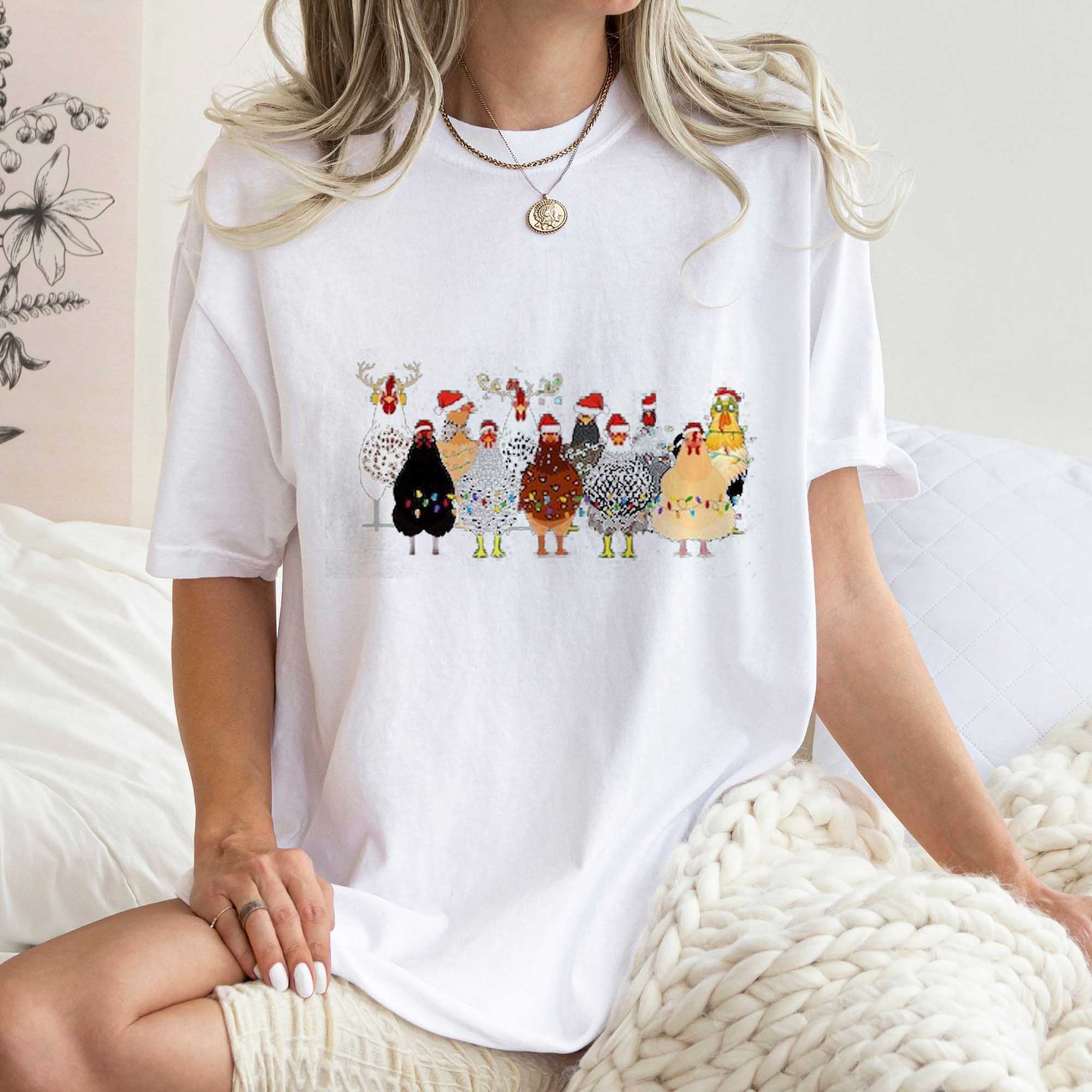 Сute Christmas Chickens Sweatshirt, Funny Christmas Chicken Sweater, Christmas Crewneck, Holiday Sweatshirt, Christmas Farm Shirt