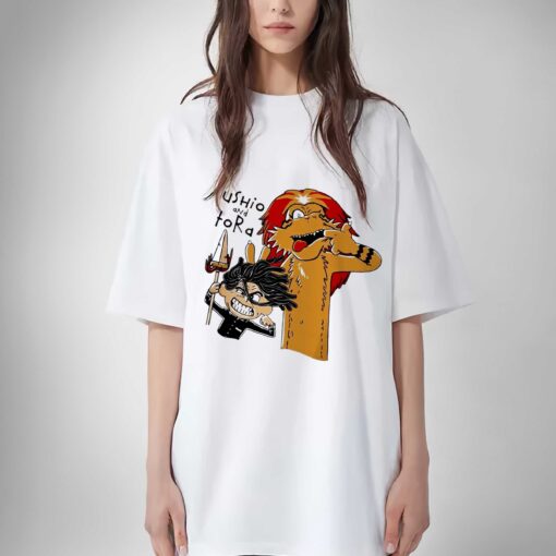 Ushio and Tora X Calvin and Hobbes Tide and Tiger Shirt Sweatshirt Hoodie