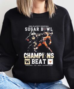 2024 CFP Playoff Semifinal Sugar Bowl Champions Shirt Washington Huskies Beat Texas Longhorns Mascot Sweatshirt Hoodie Gift