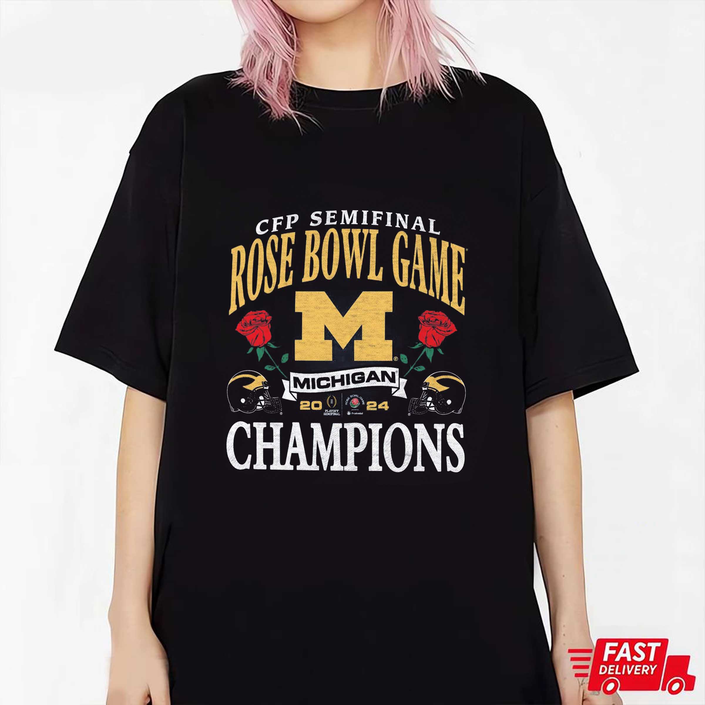2024 Rose Bowl Michigan Wolverines College Football Playoff T-Shirt Sweatshirt Hoodie