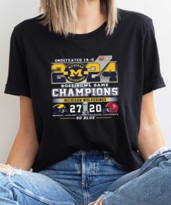 Michigan Wolverines 2024 Undefeated 14 – 0 Rose Bowl Champions Go Blue Shirt, Sweatshirt, Hoodie
