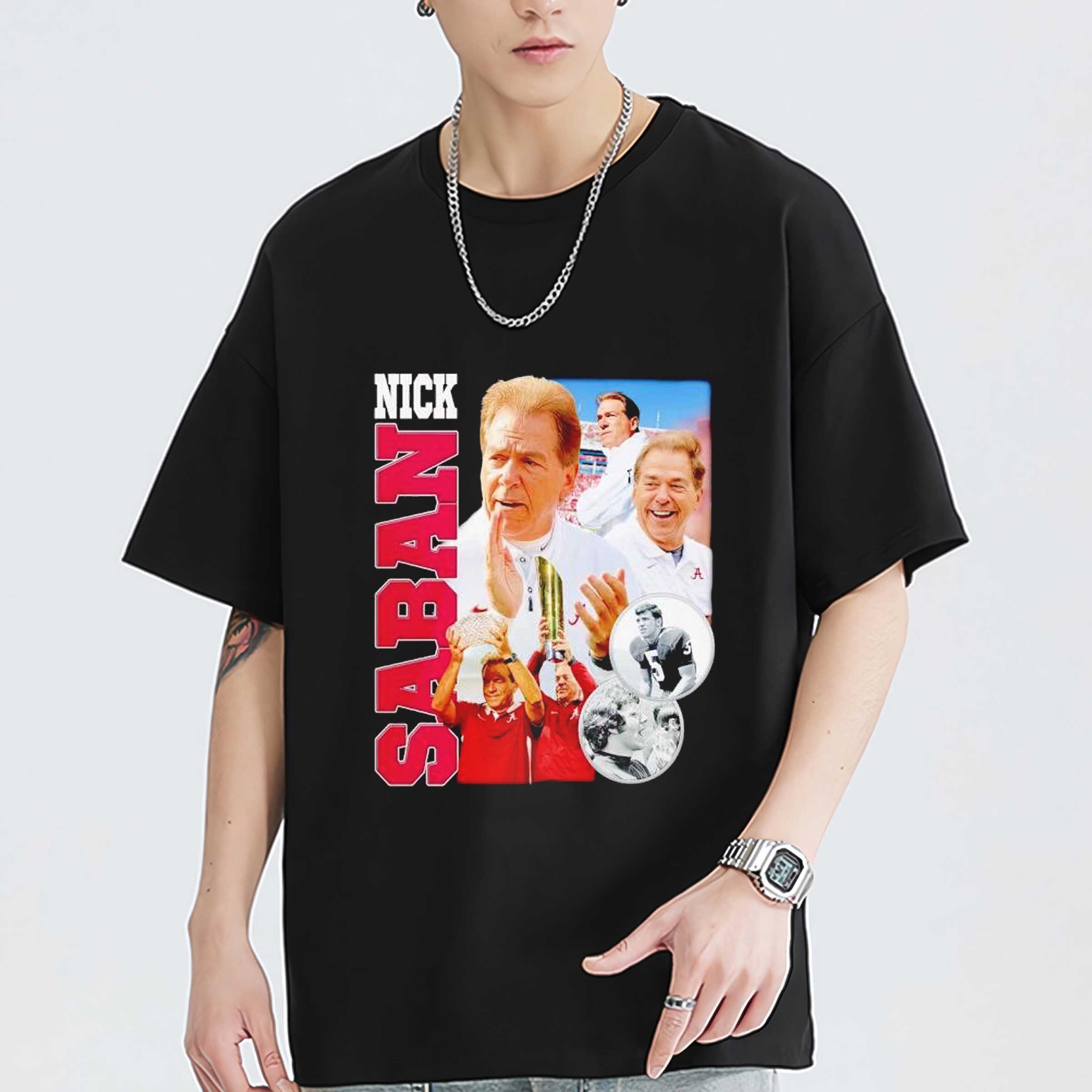 Nick Saban head coach Alabama Crimson Tide vintage shirt sweatshirt hoodie gift for fans